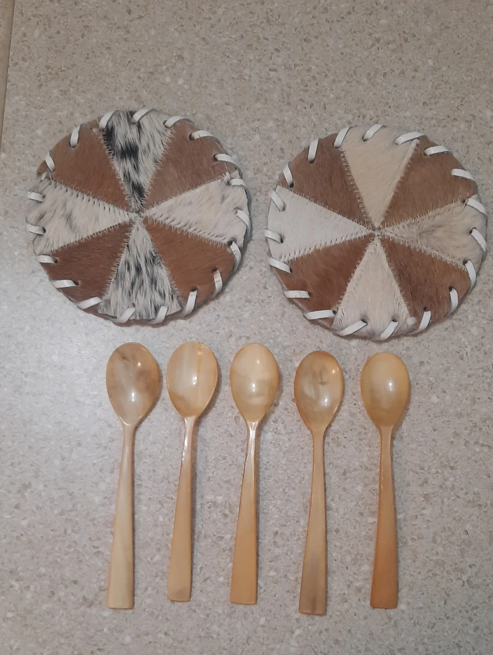 Vintage Coasters and Horn Spoons